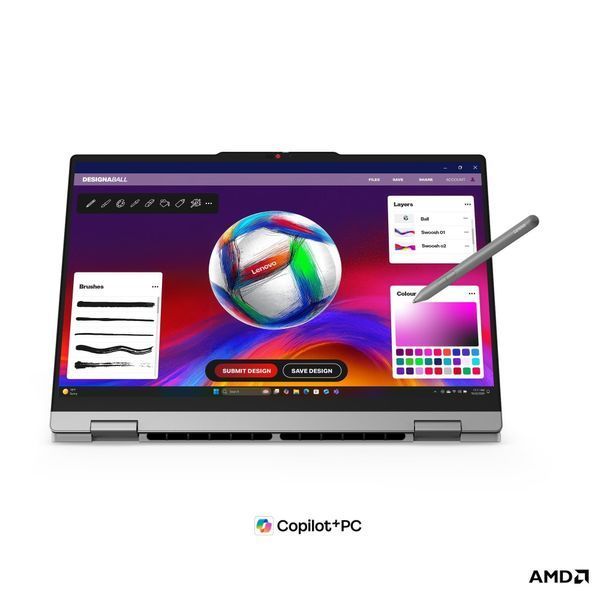 Ноутбук 2-in-1 Lenovo IdeaPad 5 (83UM003LRM), AMD Ryzen AI 7 445 / 15.3" / Touch / RAM 16 ГБ DDR5 / SSD 1 ТБ / AMD Radeon 840M / Без ОС / Сірий