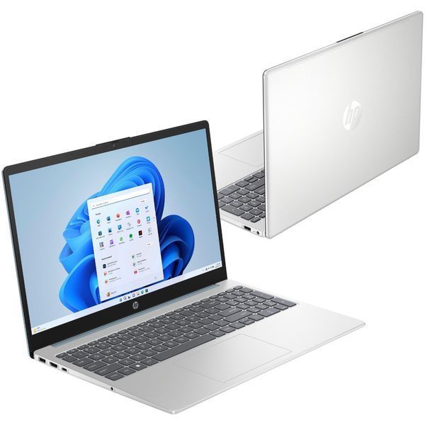 Ноутбук HP 15-fc0026nw (B4MB3EA), AMD Ryzen 7 7730U / 15.6" / RAM 16 ГБ DDR4 / SSD 512 ГБ / AMD Radeon Graphics / Windows 11 Home / Сріблястий