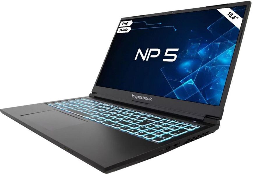Ноутбук Hyperbook NP5 (NP5-6652), Intel Core i5-13420H / 15.6" / 144 Гц / RAM 8 ГБ DDR4 / SSD 500 ГБ / Intel UHD Graphics + RTX 2050 / Без ОС / Чорний