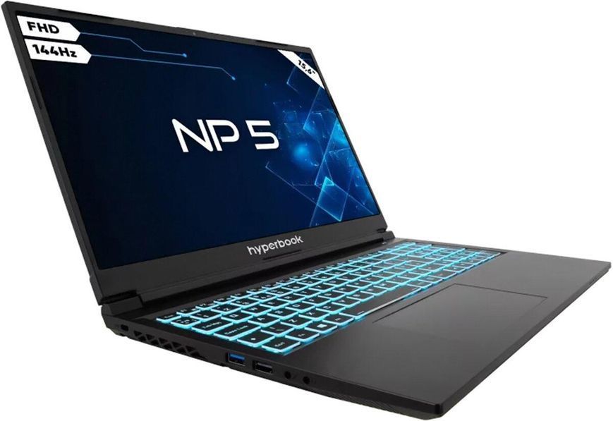 Ноутбук Hyperbook NP5 (NP5-6652), Intel Core i5-13420H / 15.6" / 144 Гц / RAM 8 ГБ DDR4 / SSD 500 ГБ / Intel UHD Graphics + RTX 2050 / Без ОС / Чорний