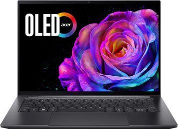 Ноутбук Acer Swift X 14 AI (NX.JA9EX.001), АMD Ryzen AI 9 365 / 14.5" / OLED / 120 Гц / RAM 32 ГБ LPDDR5X / SSD 1 ТБ / RTX 5070 / Windows 11 Home / Темно-сірий