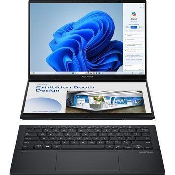 Ноутбук ASUS Zenbook Duo (UX8406CA-QL121W) 14" / 1920 x 1200px / OLED / Touch / 60Hz / Ultra 7-255H / RAM 32 ГБ / SSD 1 ТБ / Intel Arc Graphics / Windows 11 Home / Чорний