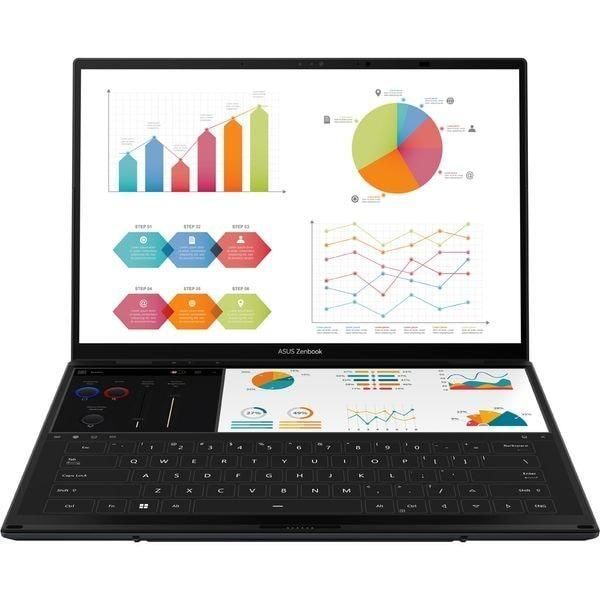 Ноутбук ASUS Zenbook Duo (UX8406CA-QL121W) 14" / 1920 x 1200px / OLED / Touch / 60Hz / Ultra 7-255H / RAM 32 ГБ / SSD 1 ТБ / Intel Arc Graphics / Windows 11 Home / Чорний