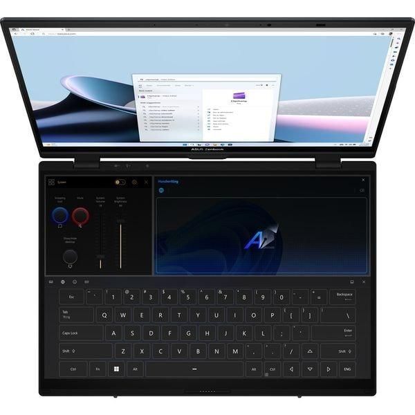 Ноутбук ASUS Zenbook Duo (UX8406CA-QL121W) 14" / 1920 x 1200px / OLED / Touch / 60Hz / Ultra 7-255H / RAM 32 ГБ / SSD 1 ТБ / Intel Arc Graphics / Windows 11 Home / Чорний