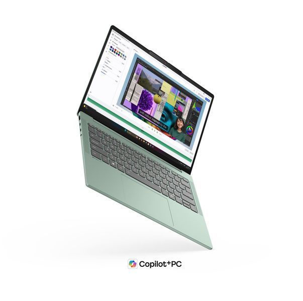Ноутбук Lenovo IdeaPad Slim 5 (83S5003SRM), AMD Ryzen AI 7 450 / 14'' / OLED / RAM 16 ГБ DDR5 / SSD 1 ТБ / Intel Graphics / Без ОС / Зелений