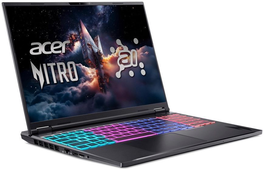 Ноутбук Acer Nitro 16 AI AN16-61-R770 (NH.QXZEP.001), Ryzen AI 9 365 / 16&Prime; / RAM 16 ГБ / SSD 1 ТБ / GeForce RTX 5070 / DOS / Сірий