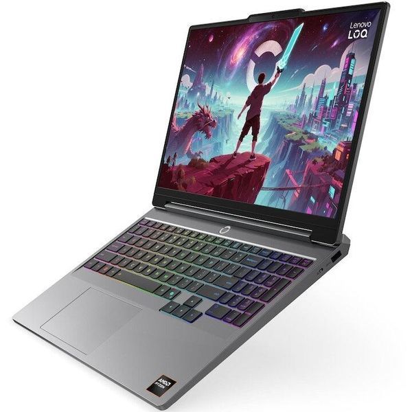 Ноутбук Lenovo LOQ 15AHP11 (83TN002JRM), AMD Ryzen 7 250 / 15.3" / 165 Гц / RAM 16 ГБ DDR5 / SSD 1 ТБ / AMD Radeon 780M + RTX 5050 / Без ОС / Сірий