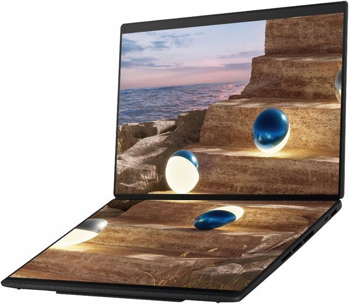 Ноутбук ASUS ZenBook DUO (UX8407AA-SN129X) 14" / 2880 x 1800px / OLED / Touch / 144Hz / Ultra 7-355 / RAM 32 ГБ / SSD 1 ТБ / Windows 11 Professional / Cірий