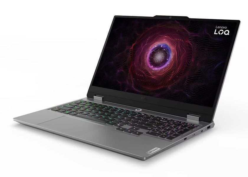 Ноутбук Lenovo LOQ 15AHP9 (83DX00EYPB), AMD Ryzen 7 7445HS / 15.6" / 144 Гц / RAM 16 ГБ DDR5 / SSD 512 ГБ / AMD Radeon 740M + RTX 3050 / Windows 11 Home / Сірий