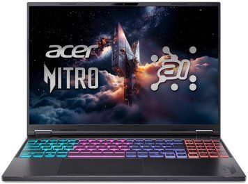 Ноутбук Acer Nitro 16 AI (NH.U01EP.003|20M2), AMD Ryzen AI 9 365 / 16&Prime; / 180 Гц / RAM 32 ГБ DDR5 / SSD 2 ТБ / RTX 5070 Ti / Windows 11 Pro / Чорний