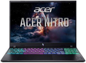 Ноутбук Acer Nitro V 16 AI (NH.U6ZEP.003), AMD Ryzen 9 270 / 16" / 180 Гц / RAM 16 ГБ DDR5 / SSD 1 ТБ / AMD Radeon 780M + RTX 5070 / Без ОС / Чорний
