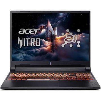 Ноутбук Acer Nitro V 16 AI (NH.U1KEX.004), AMD Ryzen 5 240 / 16&Prime; / 180 Гц / RAM 16 ГБ DDR5 / SSD 512 ГБ / RTX 3050 / Без ОС / Чорний