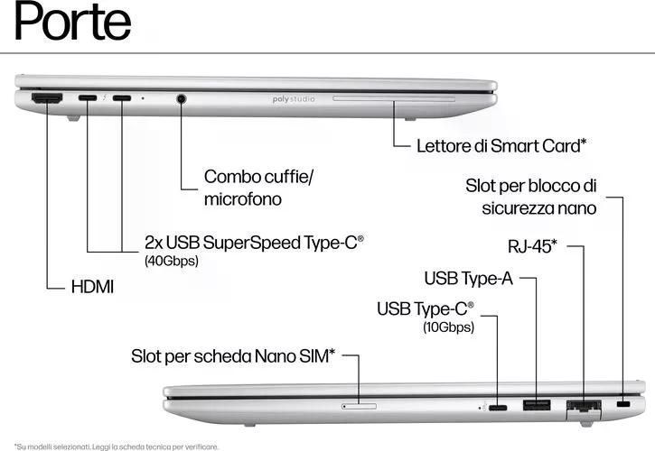 Ноутбук HP EliteBook 8 G1i (AD2Y8ET), Intel Ultra 5 225U / 16&Prime; / RAM 16 ГБ DDR5 / SSD 512 ГБ / Intel Graphics / Windows 11 Pro / Сріблястий
