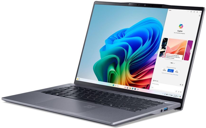 Ноутбук Acer Swift Go 14 AI SFG14-01-X4XP (NX.KYXEP.003), Snapdragon X Plus / 14,5&Prime; / RAM 16 ГБ / SSD 512 ГБ / Windows 11 Home / Сірий