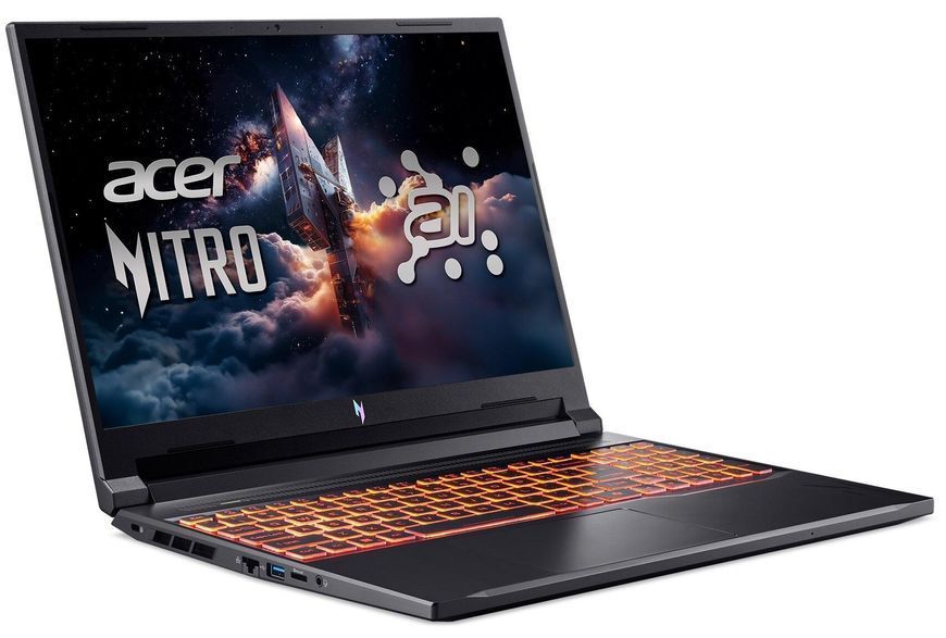 Ноутбук ACER Nitro V 16 AI ANV16-42-R5NV (NH.U1KEP.001), 16" / IPS / 180Hz / AMD Ryzen 5 240 / RAM 16GB / SSD 1TB / GeForce RTX3050 DLSS 3 / Без ОС / Чорний
