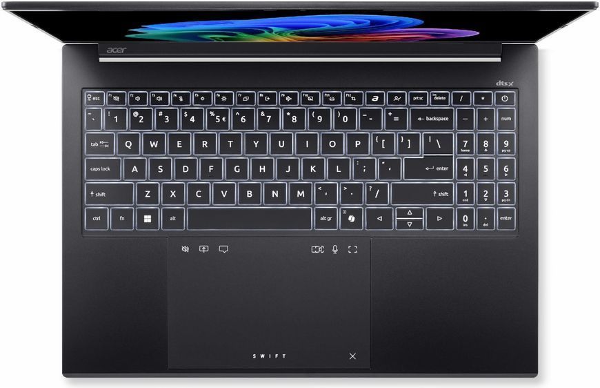 Ноутбук Acer Swift Go 16 AI (KT.0030B.003), Intel Core Ultra 9 288V / 16" / OLED / 120 Гц / RAM 32 ГБ LPDDR5X / SSD 1 ТБ / Intel Arc 140V / Windows 11 Home / Чорний