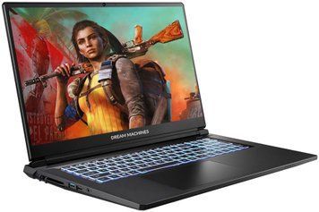 Ноутбук DREAMMACHINES RT5060 (e2626296), AMD Ryzen 7 H 255 / 17.3" / 144 Гц / RAM 16 ГБ DDR5 / SSD 512 ГБ / Radeon 780M + RTX 5060 / Без ОС / Чорний