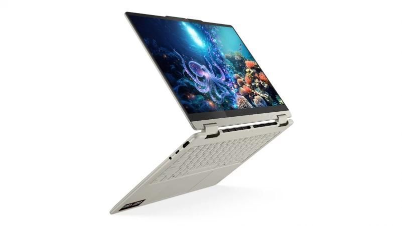 Ноутбук Lenovo Yoga 7 2-в-1 (83JR005XPB), AMD Ryzen AI 7 350 / 14'' / Touch / OLED / RAM 32 ГБ LPDDR5X / SSD 512 ГБ / AMD Radeon 860M / Windows 11 Home / Сріблястий