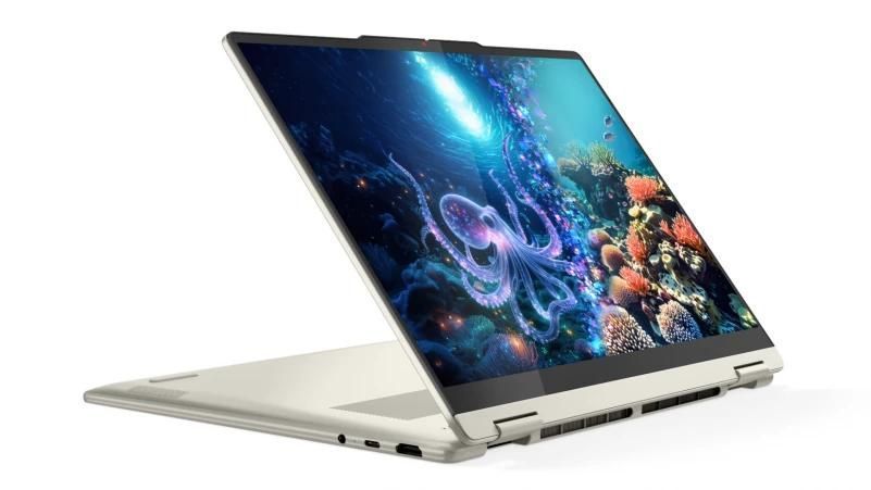 Ноутбук Lenovo Yoga 7 2-в-1 (83JR005XPB), AMD Ryzen AI 7 350 / 14'' / Touch / OLED / RAM 32 ГБ LPDDR5X / SSD 512 ГБ / AMD Radeon 860M / Windows 11 Home / Сріблястий