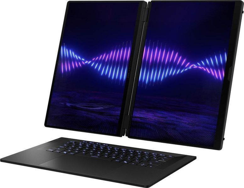 Ноутбук Asus ROG Zephyrus Duo 16 (GX651AX-SR075X), Core Ultra 9 386H / 16 " / OLED / 120 Гц / RAM 64 ГБ LPDDR5X / SSD 2 ТБ / RTX 5080 / Windows 11 Pro / Чорний