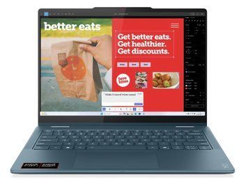 Ноутбук 2-в-1 Lenovo Yoga 7 (83JR004GPB), AMD Ryzen AI 5 340 / 14" / OLED / Touch / RAM 16 ГБ LPDDR5X / SSD 1 ТБ / AMD Radeon 840M / Windows 11 Home / Бірюзовий
