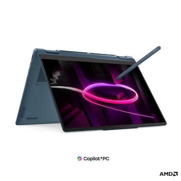 Ноутбук Lenovo Yoga 7 2-в-1 14AGP11 (83TD0085RM), AMD Ryzen AI 7 445 / 14" / OLED / Touch / RAM 24 ГБ LPDDR5X / SSD 1 ТБ / AMD Radeon 840M / Без ОС / Бірюзовий