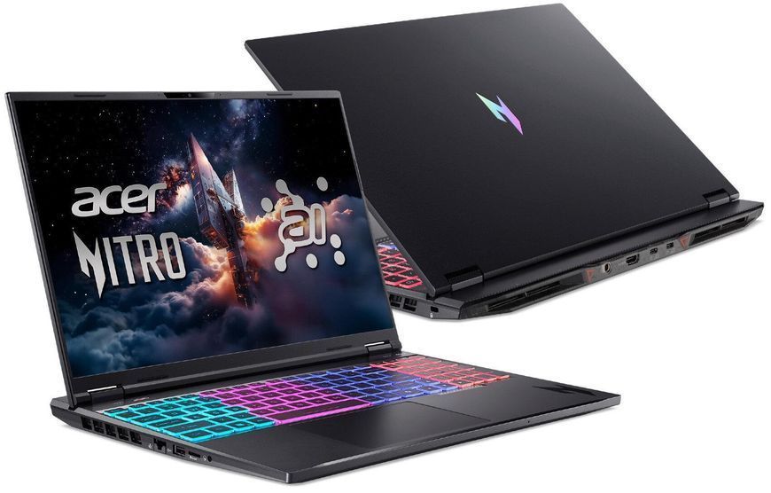 Ноутбук Acer Nitro 16 AI AN16-61 (NH.U04EP.002), Ryzen AI 9 365 / 16&Prime; / RAM 32 ГБ / SSD 1 ТБ / GeForce RTX 5070 Ti / DOS / Сірий