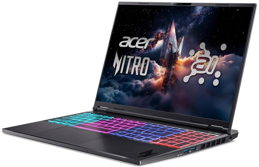 Ноутбук Acer Nitro 16 AI AN16-61-R1ES (NH.QXYEP.003), Ryzen AI 9 365 / 16&Prime; / RAM 32 ГБ / SSD 1 ТБ / GeForce RTX 5070 / Windows 11 Professional / Сірий