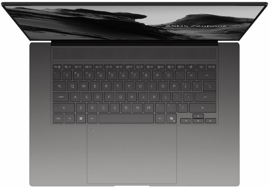 Ноутбук ASUS Zenbook S16 (90NB17H6-M00XA0), AMD Ryzen Al 9 465 / 16" / OLED / Touch / 120 Гц / RAM 16 ГБ LPDDR5X / SSD 1 ТБ / AMD Radeon 880M / Windows 11 Pro / Сірий